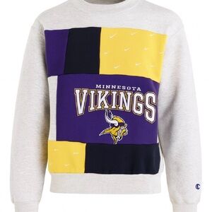 One of a kind handmade Champion Vikings Colorblock Crewneck